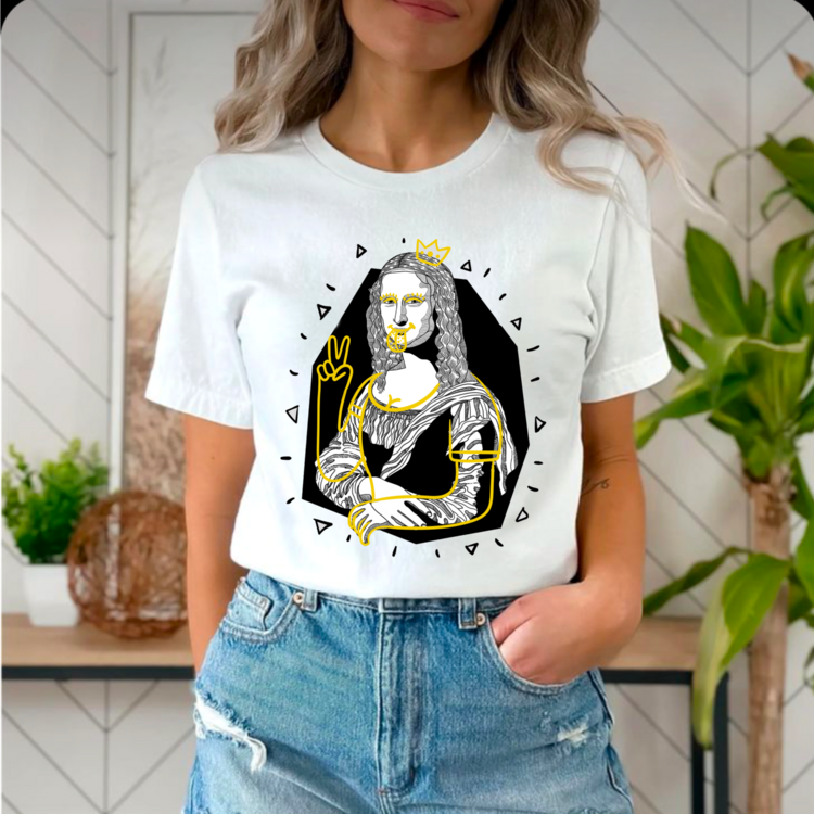 Monalisa Tasarım Tshirt (sanat koleksiyonu)