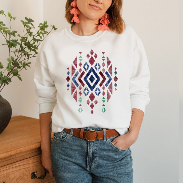Kilim Desenli Swatshirt (Anadolu Koleksiyonu)