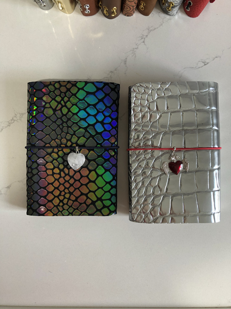 A6 Gümüş Gerçek Deri Defter Kılıfı