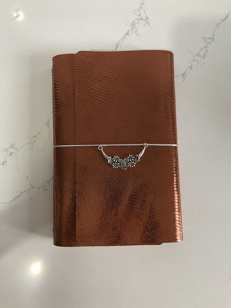 A5 Metalik Bakır Deri Defter Kılıfı