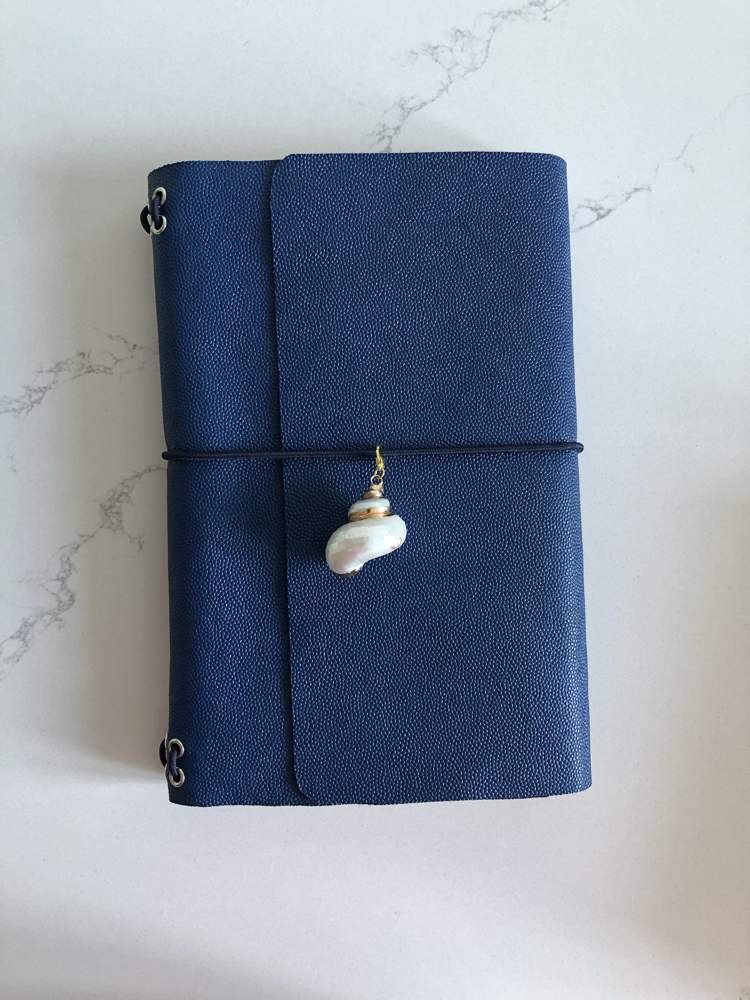 A5 Lacivert Gerçek Deri Defter Kılıfı