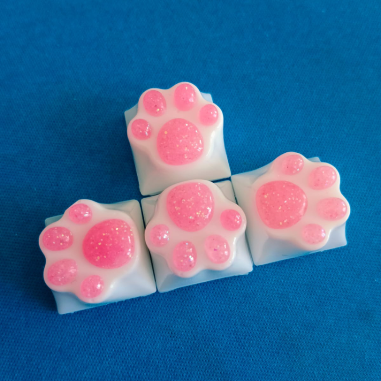 4 Adet Pembe Simli Pati Mekanik Klavye Tuşu