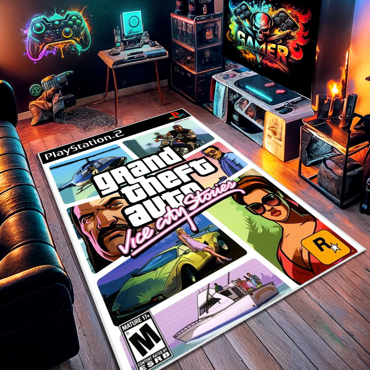 Gta Vice City Halı 80 x 120 cm , Diğer Ölçüler İçin Varyasyon Seçebilirsiniz