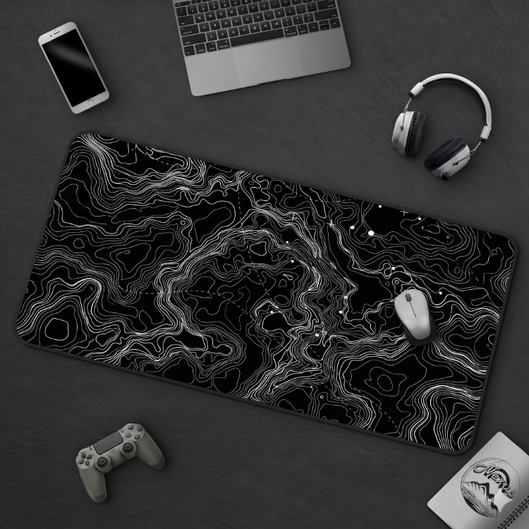 Topographic Temalı Kişiye özel tasarım gaming mousepad ile setup’inı tamamen sana özel