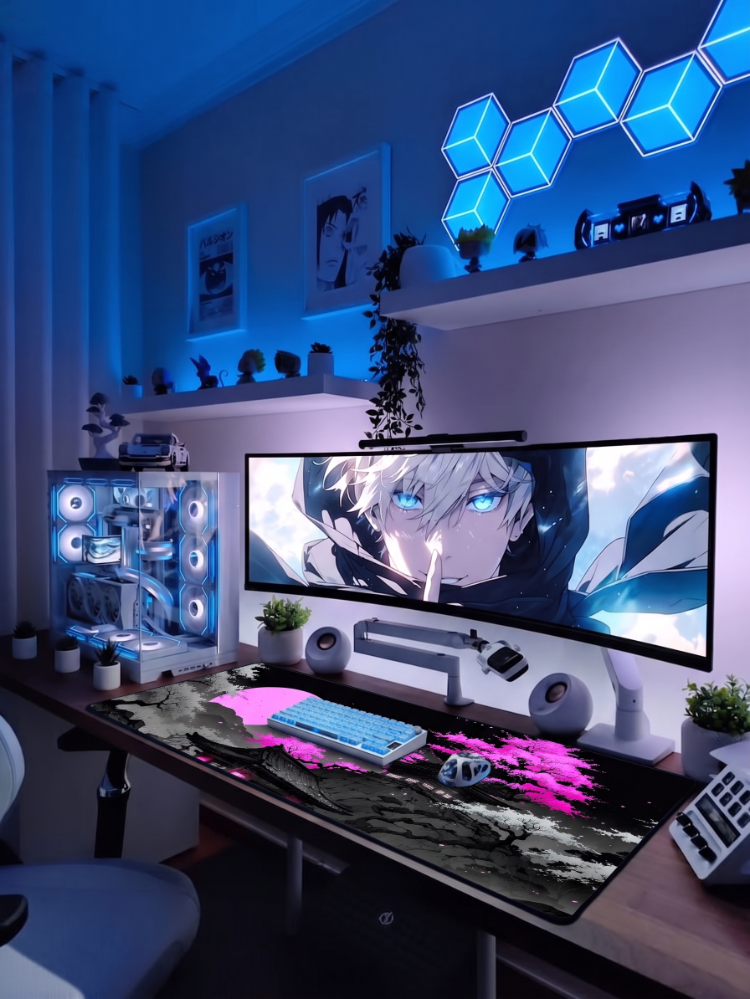 Japon Gecesi Temalı Kişiye özel tasarım gaming mousepad ile setup’inı tamamen sana özel