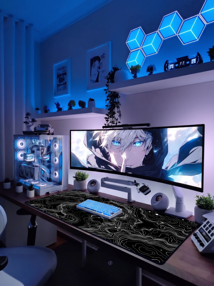 Topographic Temalı Kişiye özel tasarım gaming mousepad ile setup’inı tamamen sana özel