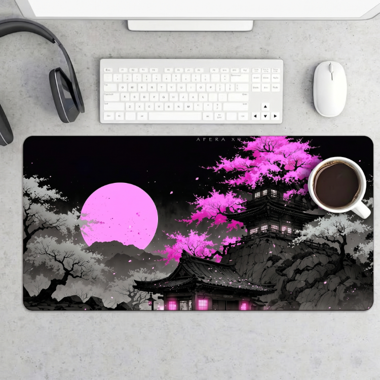Japon Gecesi Temalı Kişiye özel tasarım gaming mousepad ile setup’inı tamamen sana özel