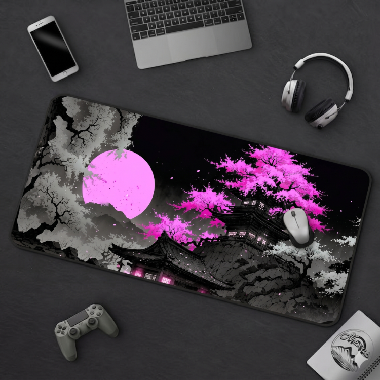Japon Gecesi Temalı Kişiye özel tasarım gaming mousepad ile setup’inı tamamen sana özel