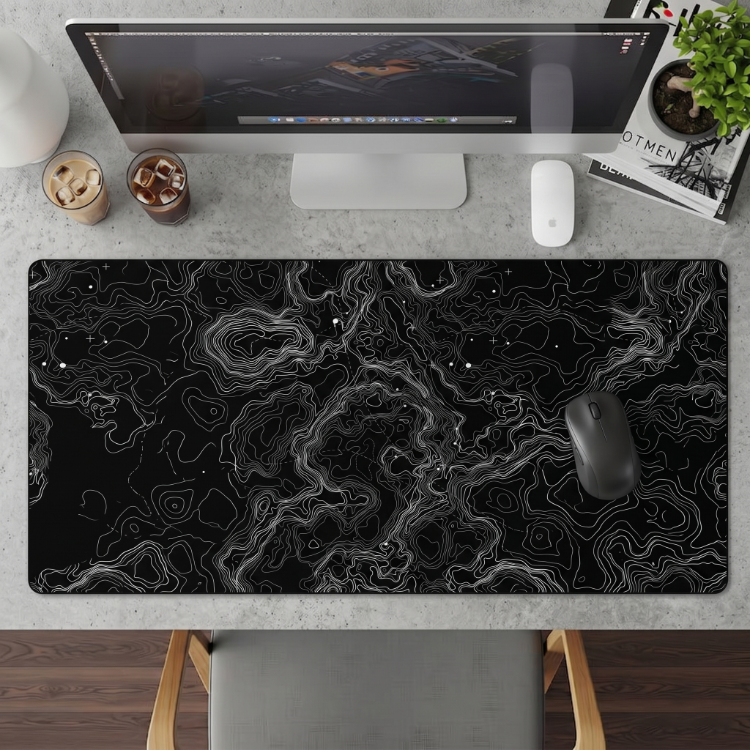 Topographic Temalı Kişiye özel tasarım gaming mousepad ile setup’inı tamamen sana özel