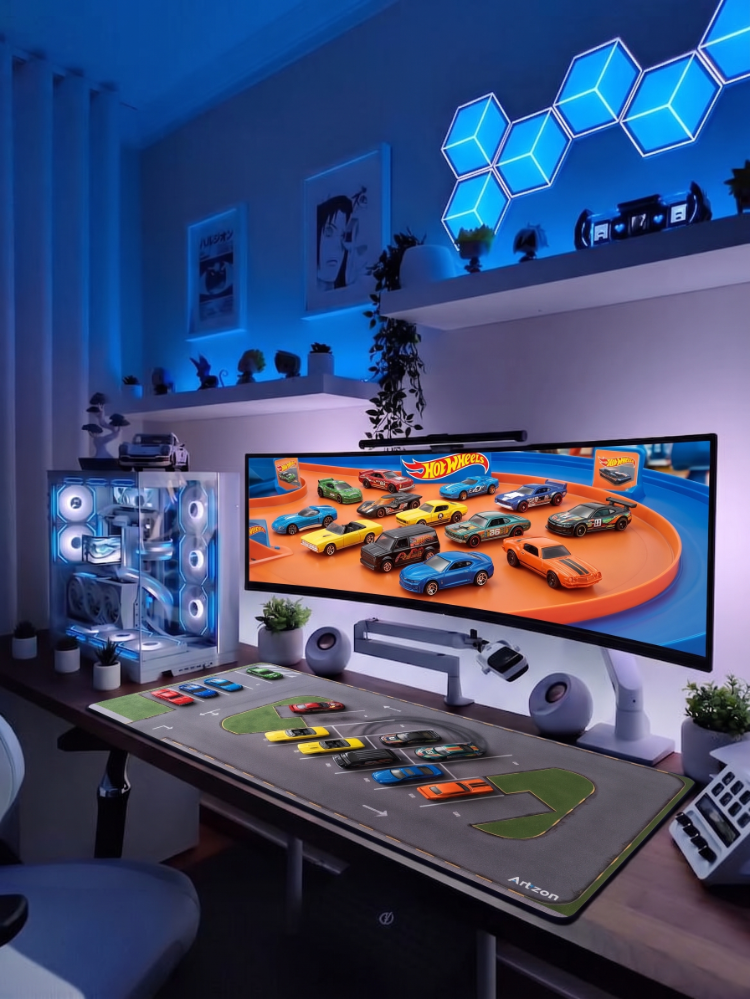 Hot Wheels Car Parking Kişiye özel tasarım gaming mousepad ile setup’inı tamamen sana özel