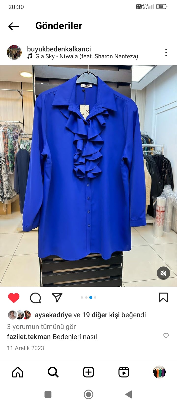 Krep fırfırlı bluz