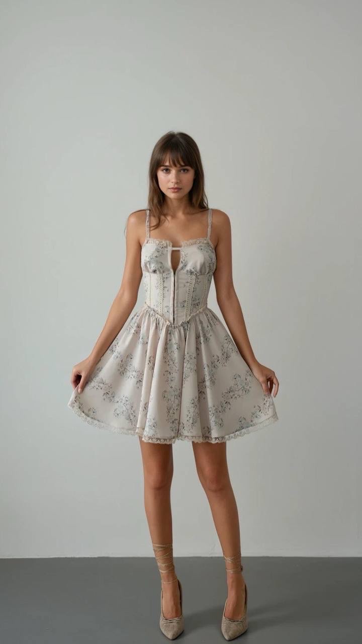 Dantelli vintage elbise