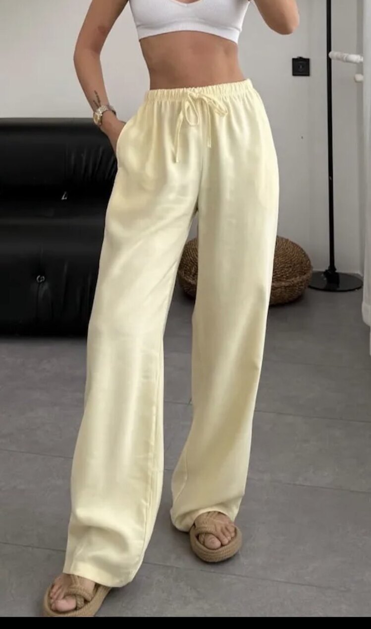 Tereyağı sarısıı tensel pantolon