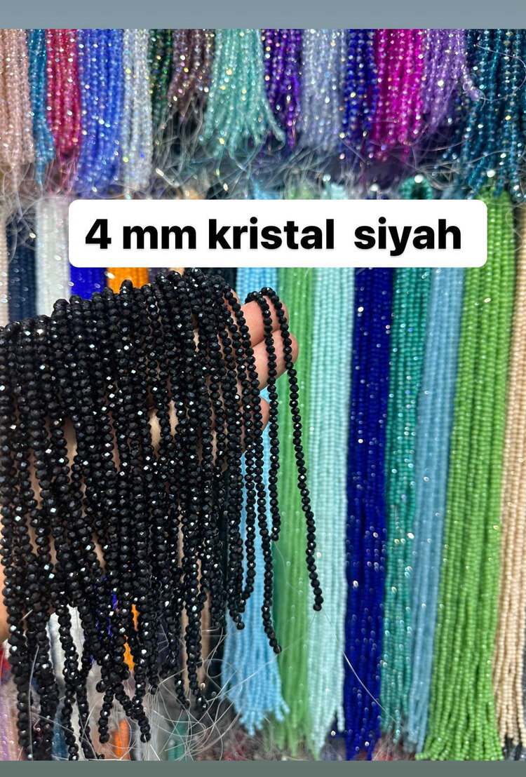4 mm kristal siyah