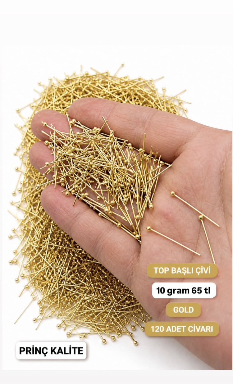 10 gram prinç kalite top başlı çıvı