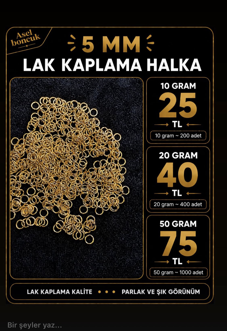 20 gram 5 mm lak kaplama halka