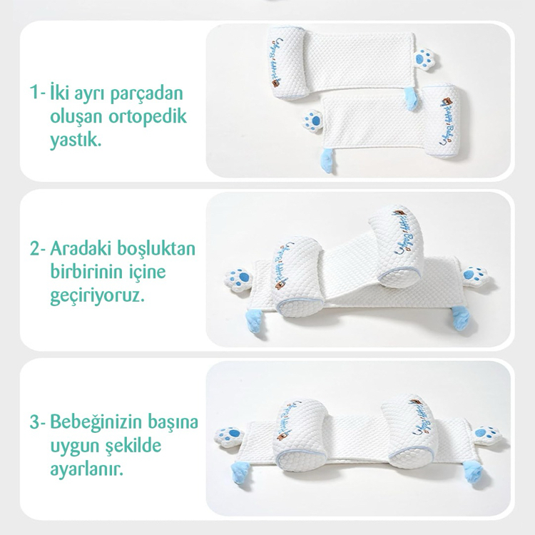 Ortopedik bebek düz kafa yastığı