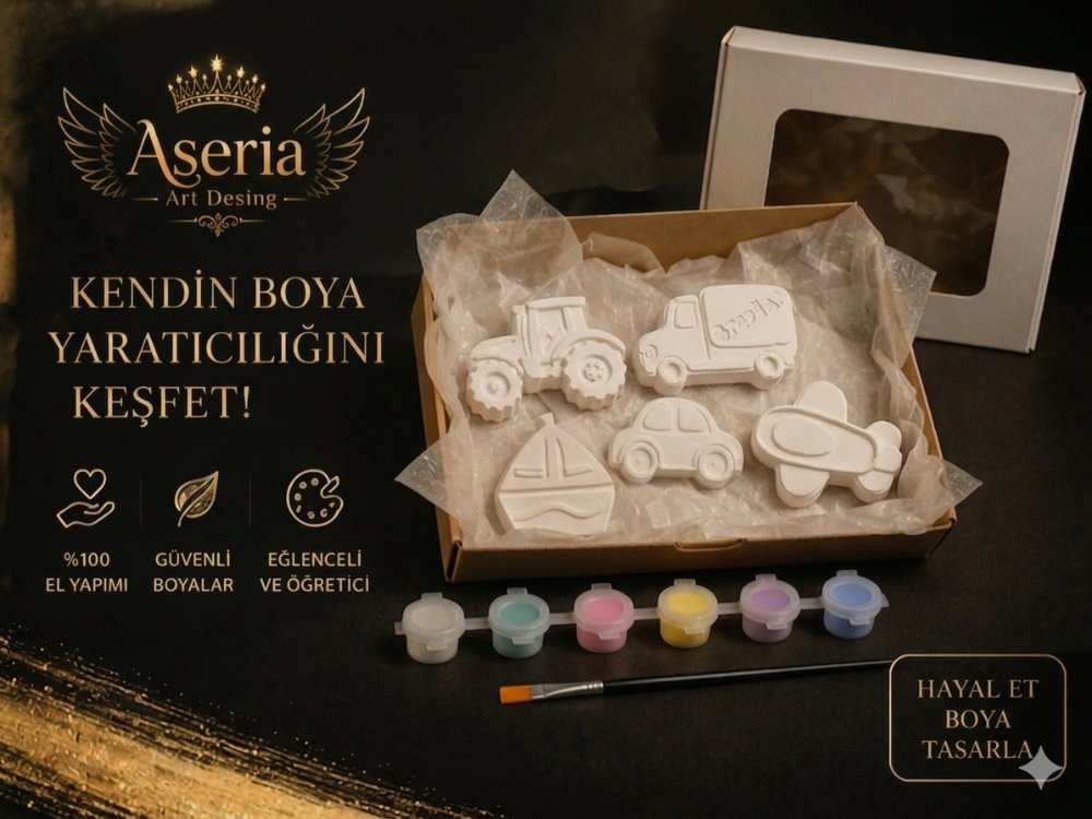 Arabalar taştozu boyama seti