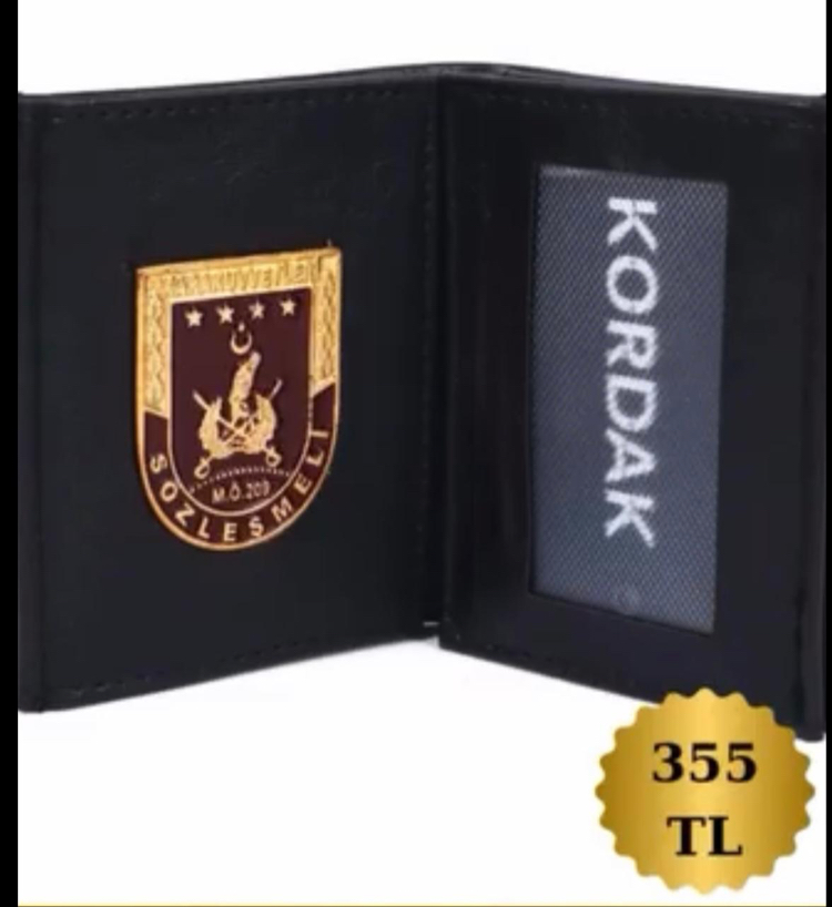 Sözleşmeli er rozetli cüzdan suni deri 