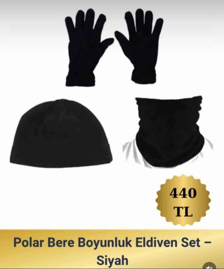 Polar bere boyunluk eldiven set