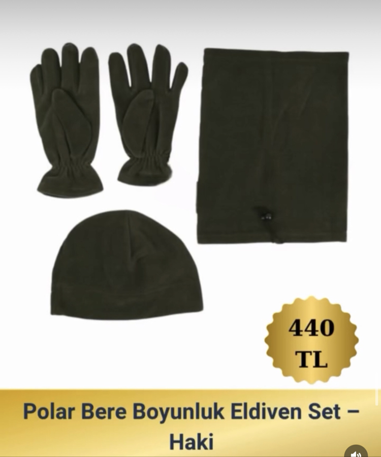 Polar bere boyunluk eldiven set