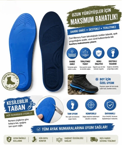 ✔️Memory Foam Akıllı Askeri Bot Tabanlık – Askeri Tabanlık