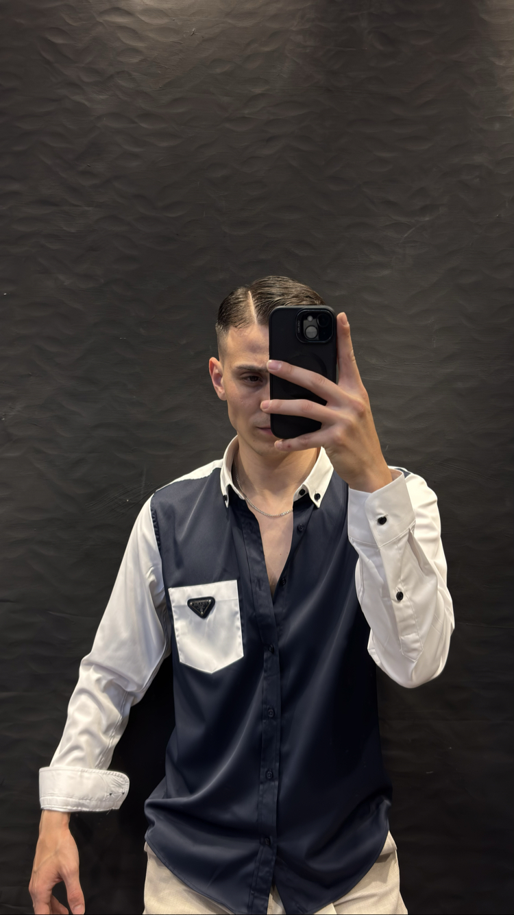 PRADA PREMIUM GÖMLEK (lacivert) İTHAL KUMAŞ