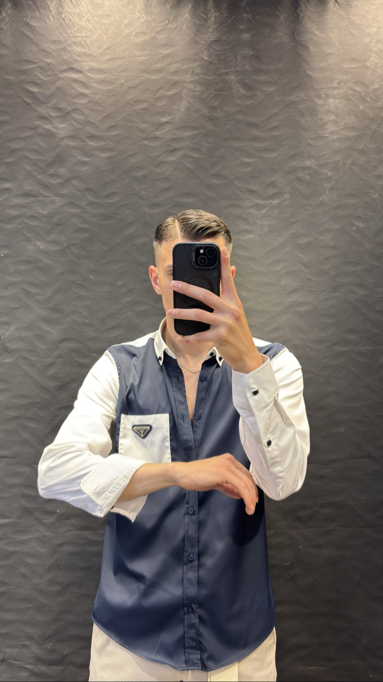 PRADA PREMIUM GÖMLEK (lacivert) İTHAL KUMAŞ