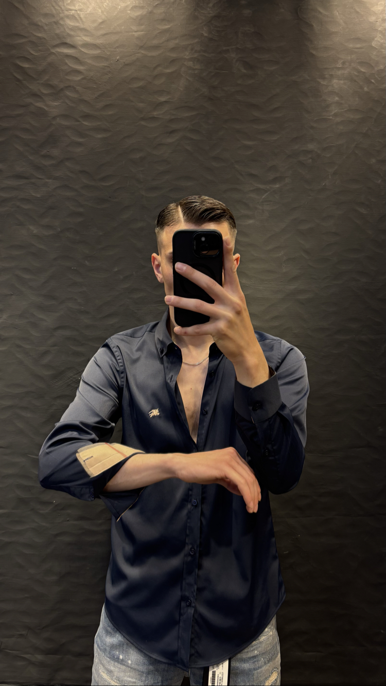 BURBERRY PREMIUM GÖMLEK (LACİVERT) İTHAL KUMAŞ