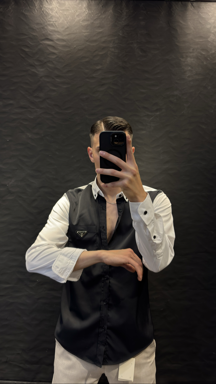 PRADA PREMIUM GÖMLEK (İTHAŞ KUMAŞ) siyah
