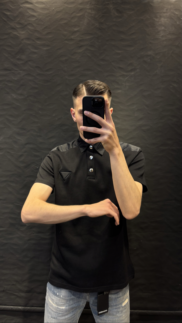 PRADA PREMIUM YAKALI T-SHİRT (siyah)