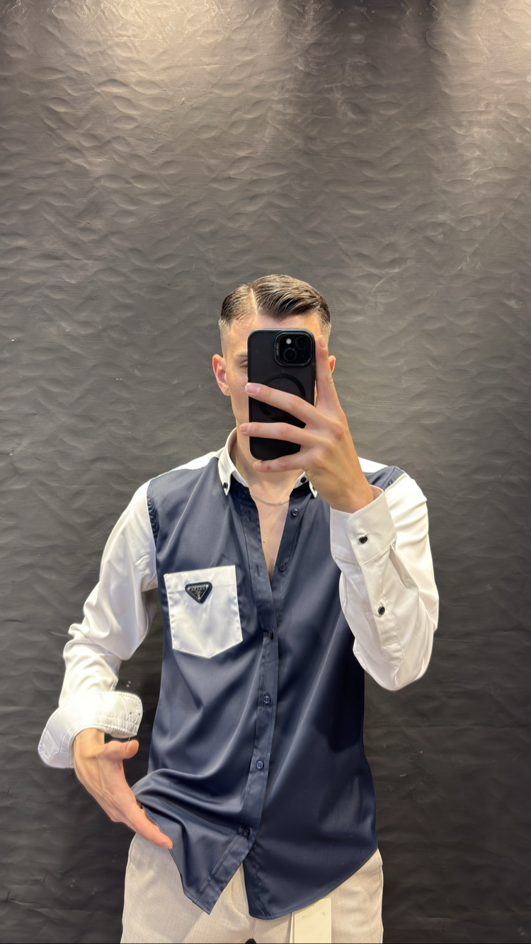 PRADA PREMIUM GÖMLEK (lacivert) İTHAL KUMAŞ