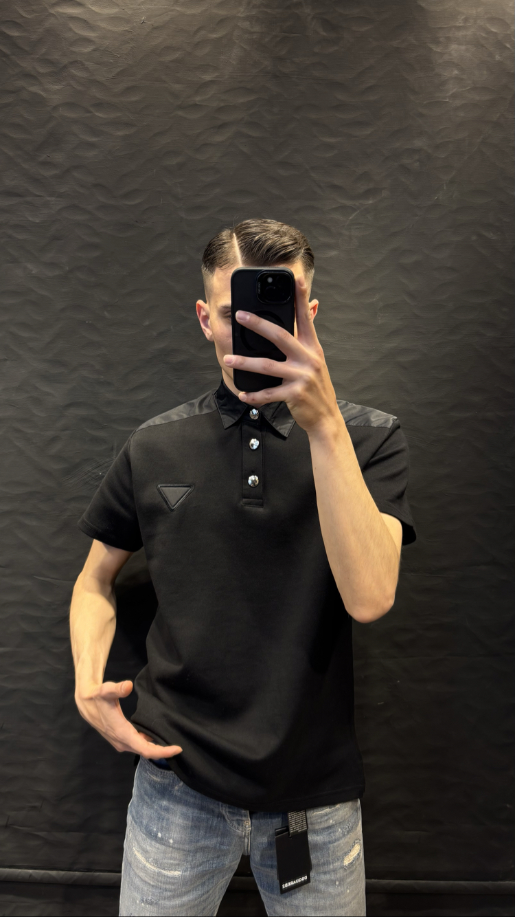 PRADA PREMIUM YAKALI T-SHİRT (siyah)
