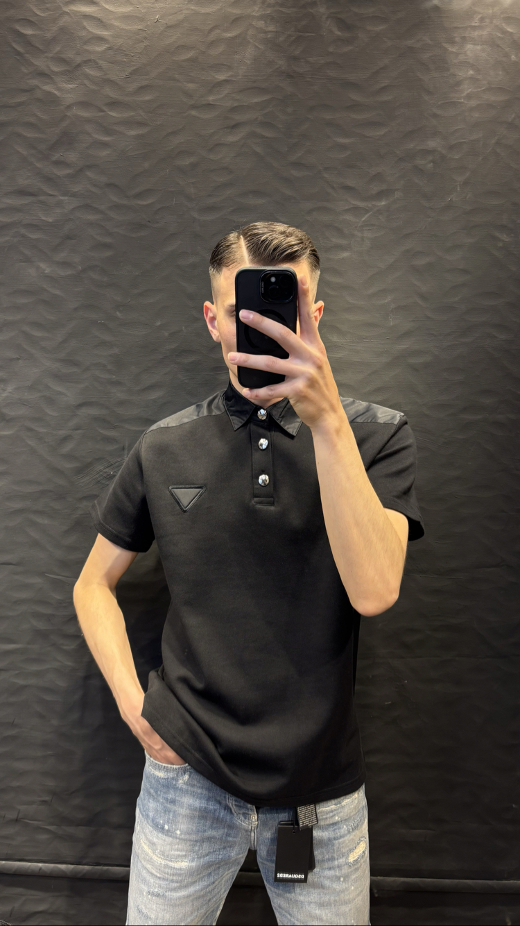 PRADA PREMIUM YAKALI T-SHİRT (siyah)