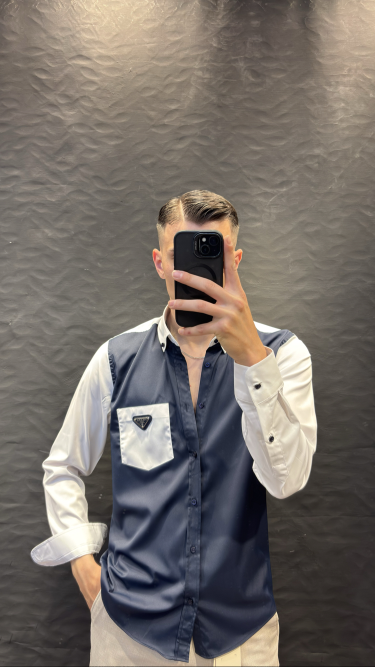 PRADA PREMIUM GÖMLEK (lacivert) İTHAL KUMAŞ