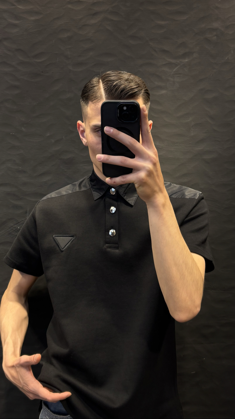 PRADA PREMIUM YAKALI T-SHİRT (siyah)