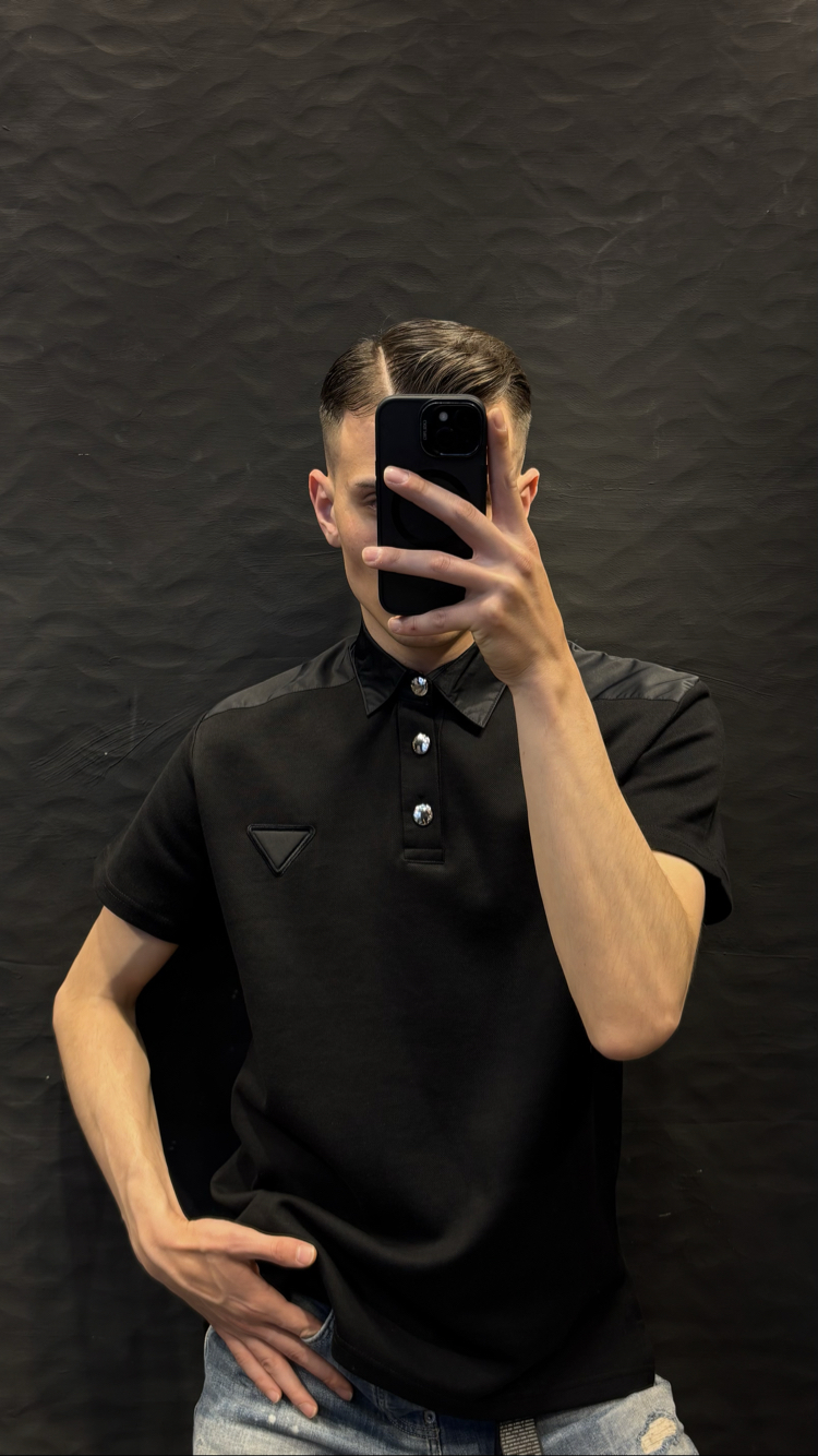 PRADA PREMIUM YAKALI T-SHİRT (siyah)