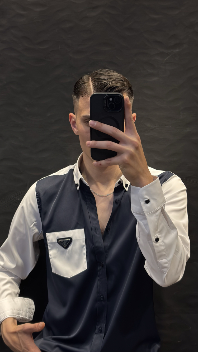 PRADA PREMIUM GÖMLEK (lacivert) İTHAL KUMAŞ