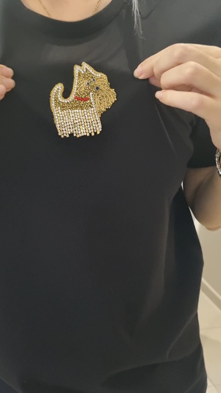 dizili taşlı bym tişört