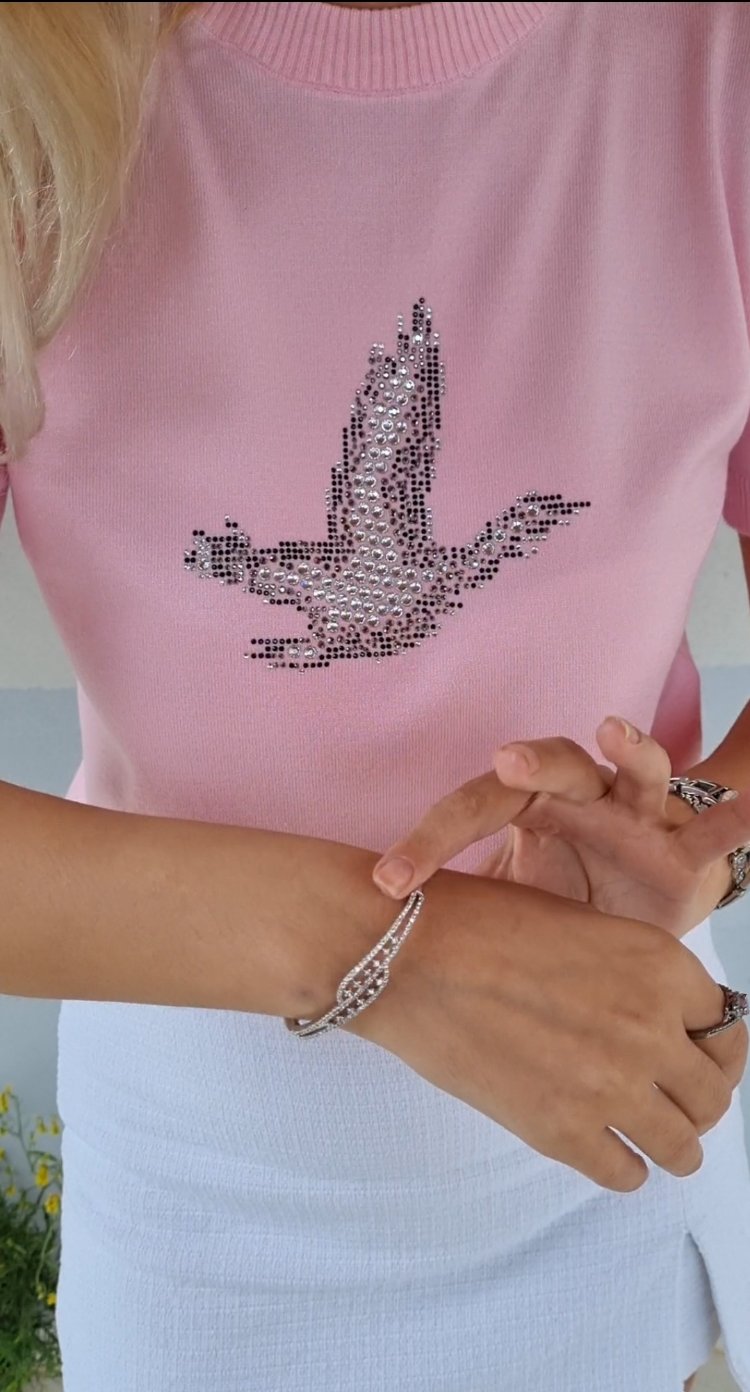 Pembe merserize bluz