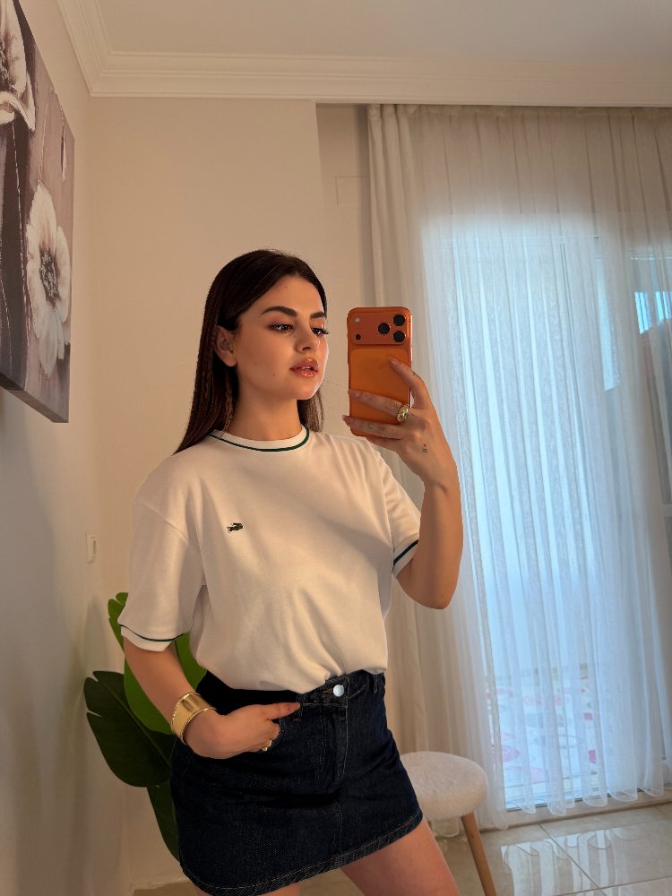 Beyaz şeritli lcst tişört