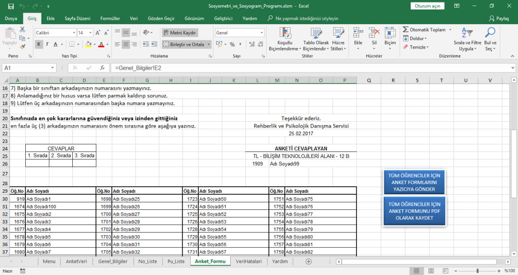 Sosyometri ve Sosyogram Çizim Programı