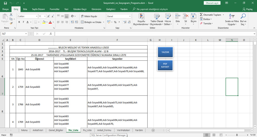 Sosyometri ve Sosyogram Çizim Programı