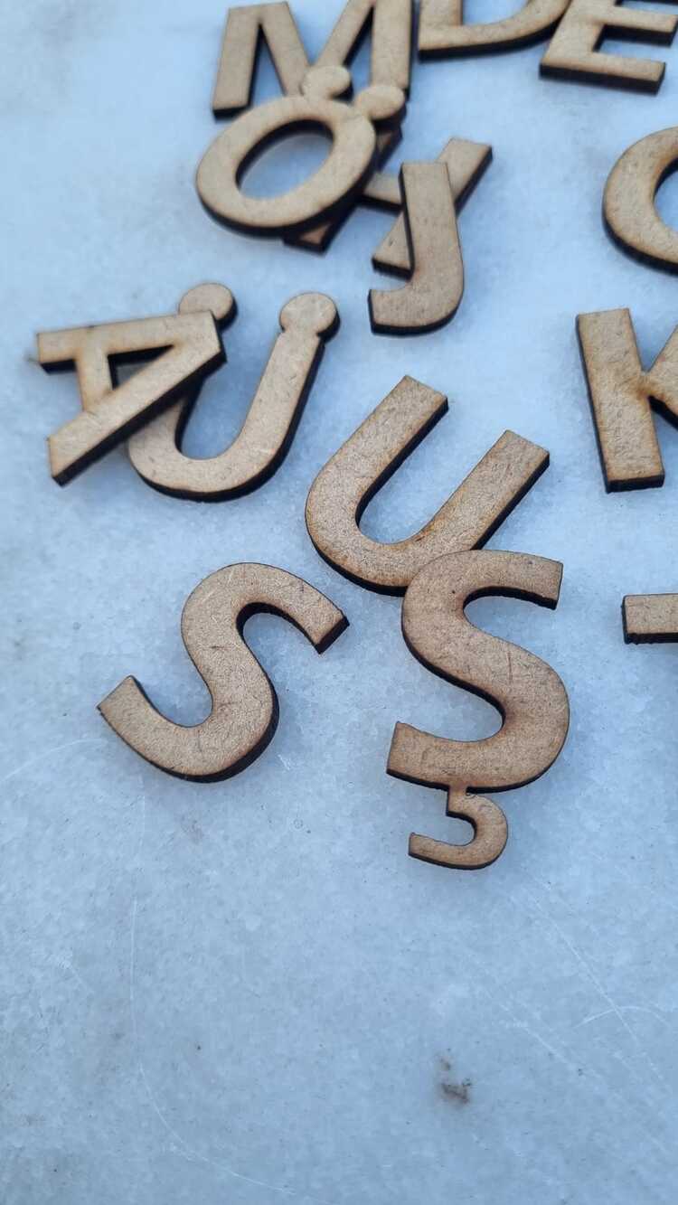 AHŞAP ALFABE SETİ (3CM)-3MM MDF 29 ADET