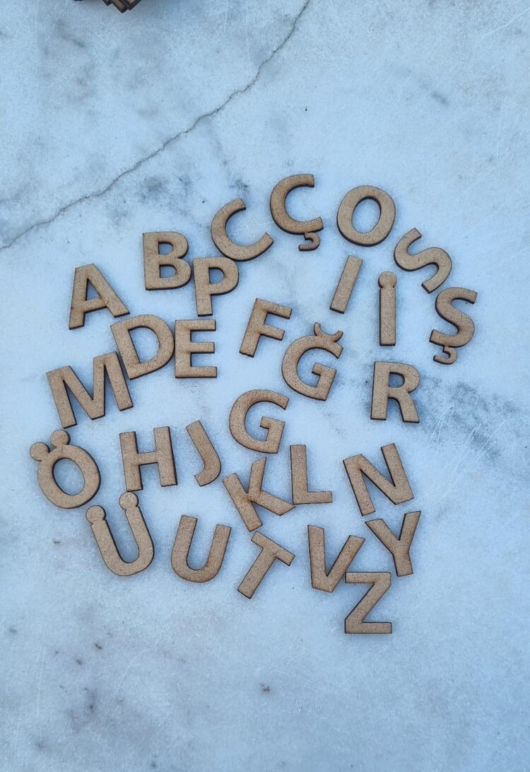 AHŞAP ALFABE SETİ (3CM)-3MM MDF 29 ADET