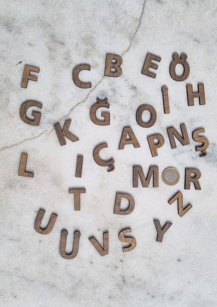 AHŞAP ALFABE SETİ (3CM)-3MM MDF 29 ADET