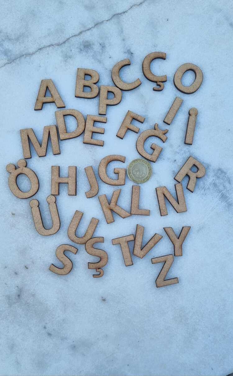 AHŞAP ALFABE SETİ (3CM)-3MM MDF 29 ADET