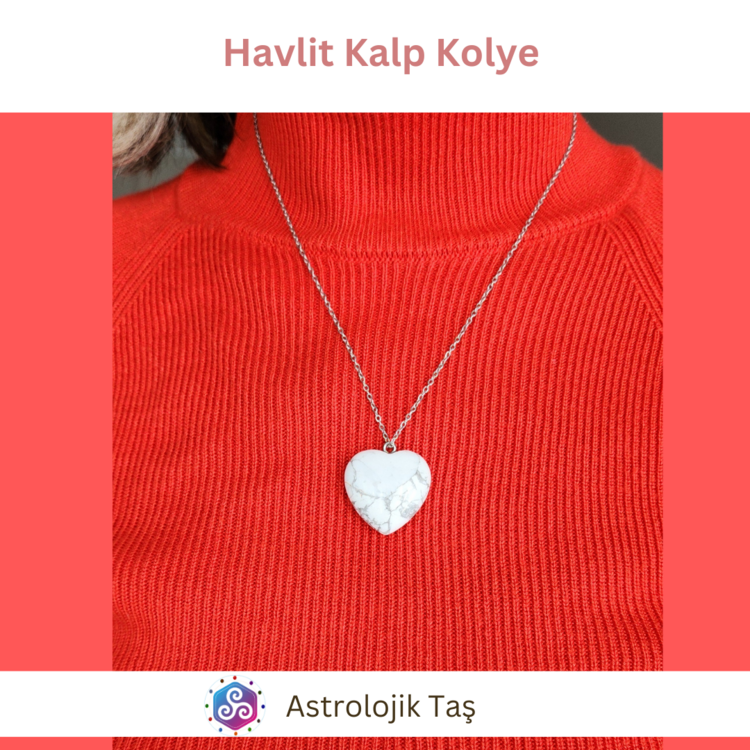 Havlit Doğal Taş Kalp Kolye