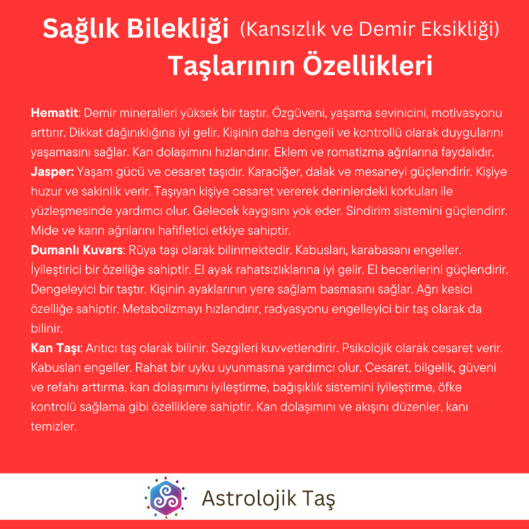 Sağlık Bilekliği (Kansızlık ve Demir Eksikliği)