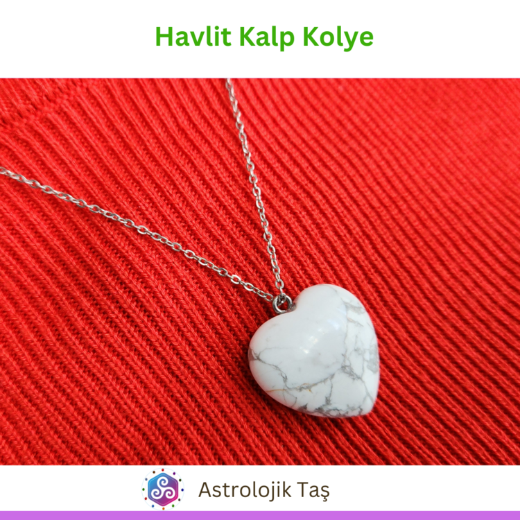Havlit Doğal Taş Kalp Kolye